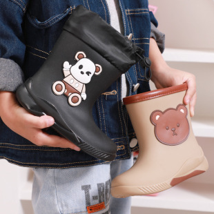 Children's New Non-slip Nipping Children's Water Shoes Short Tube Children's Large Children's Rain Boots Boys and Girls Water Boots