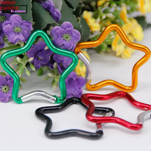 Hebrew five-pointed star colorful aluminum alloy carabiner star fast hanging clothing accessories
