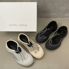 SGIRL TWTW頭の醜いカジュアルシューズ女性2025夏の新しい通気性のあるレトロな板靴怠け者