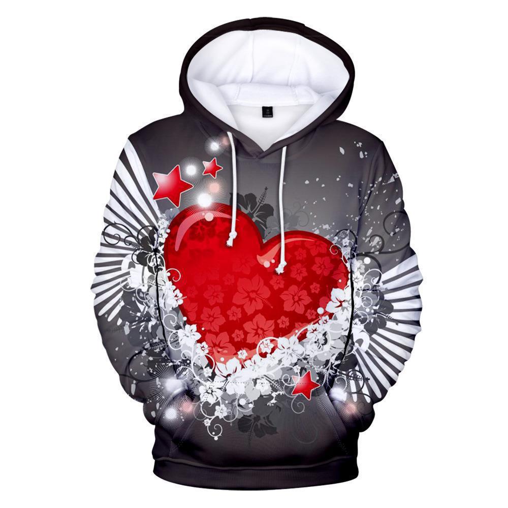 -Sudadera deportiva holgada con capucha impresa en 3D para hombres y mujeres con elementos del Día de San Valentín_voghion.com