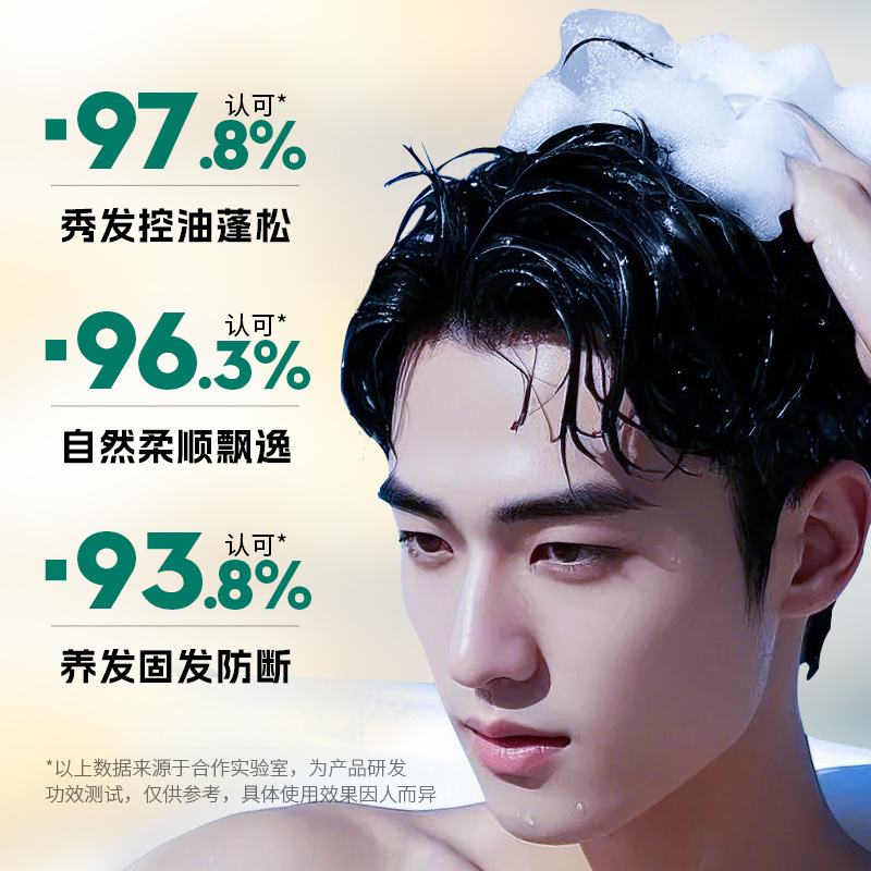 Shampoo de control de aceite para cabello masculino, limpieza profunda y cabello fluffy, champú de control de aceite refrescante