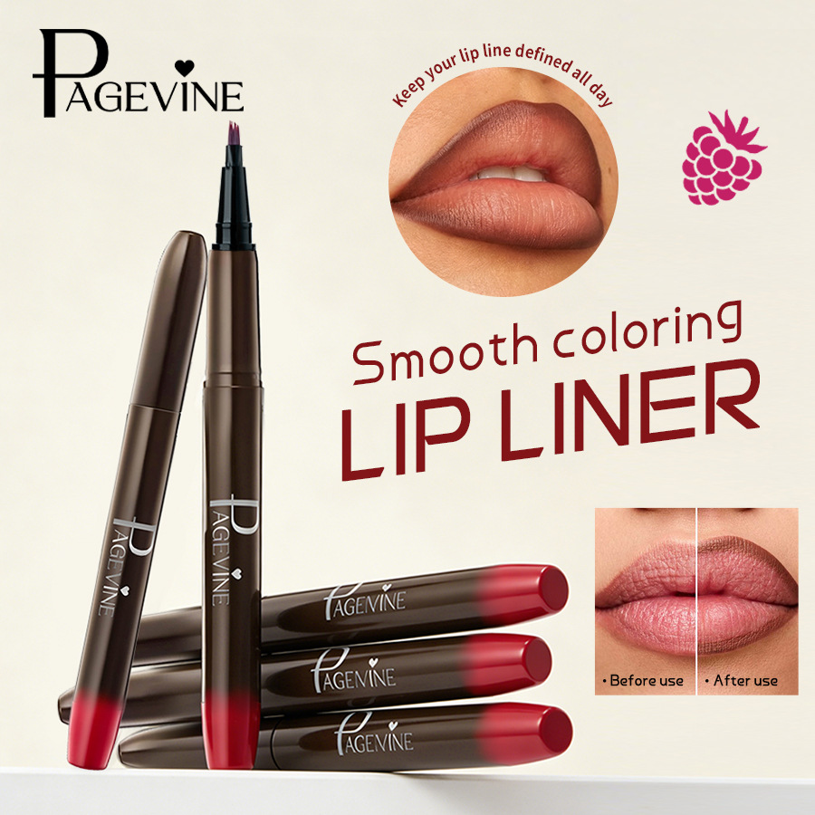 PAGE VINE Brush Lip Liner TK lápiz labial impermeable, anti-contracción, comercio exterior, no decoloración, humectante, suave niebla lápiz labial