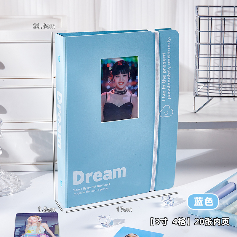 Alto valor facial inswind pequeño álbum de tarjetas frescas agujero de hoja cuadrada álbum de fotos de niñas 3 pulgadas álbum de fotos de tarjetas pequeñas