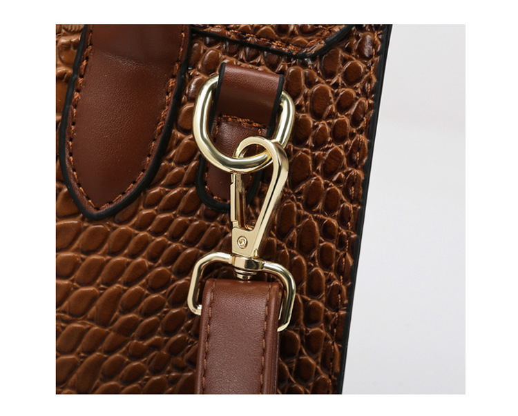 1325g Weight Polyester Lining Material Sewing Thread Fashion Element Zipper Closure Type Double Handle , Sling Strap Strap Type Crossbody Bag Bags Type Casual, Business, Daily Occasion Pu Leather Material Crocodile Pattern All Seasons Season Women's Gender Elegant Style Square Shape Women's Pu Leather Crocodile Elegant Sewing Thread Square Zipper Crossbody Bag 29
