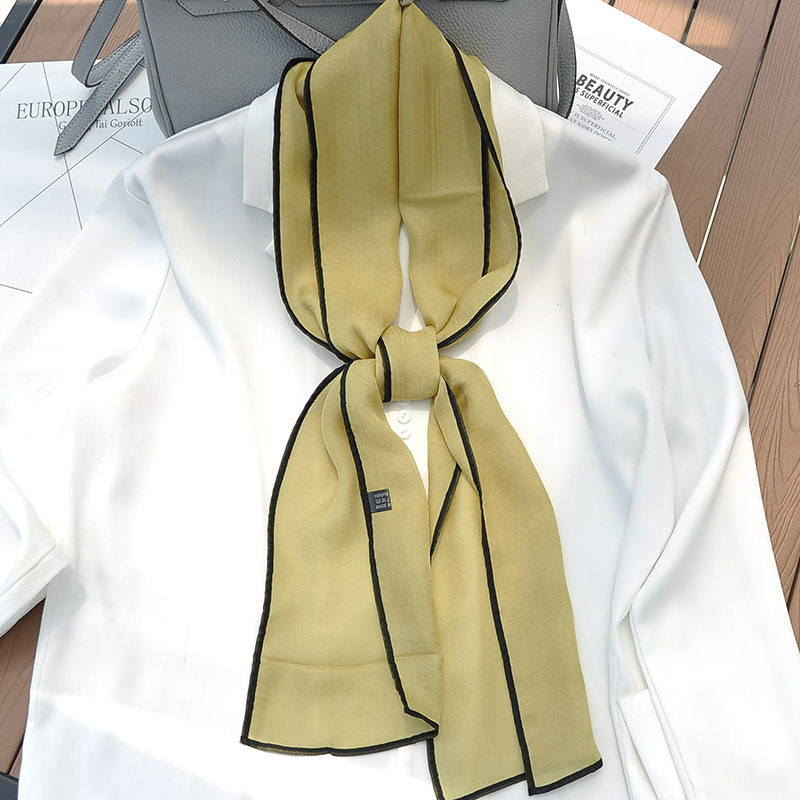 Buñuelo de seda sólida pequeña banda larga ligera Tiansil correa de cabello correa de cabello correa