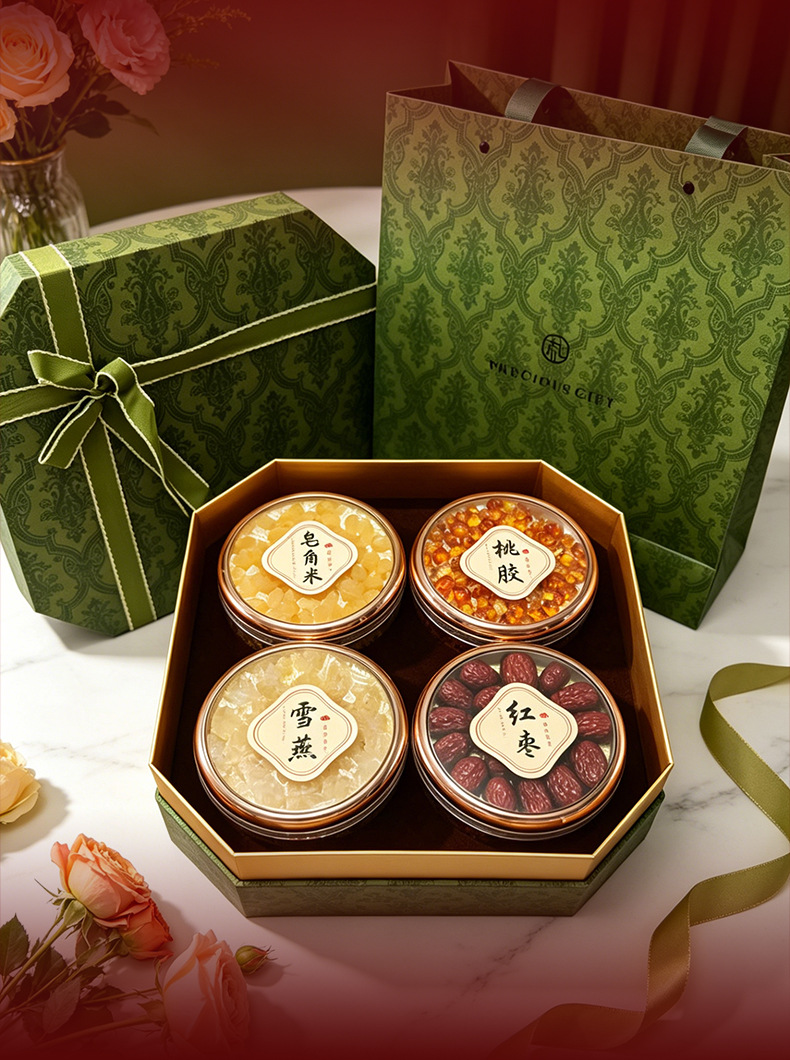 Snow Fungus Jelly Xue Yan 5A Grade Selected 250g Premium Nourishing Gift Set with Peach Gum and Soap Pod Rice preparation