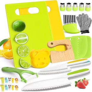 29-Piece Set of Kindergarten Early Education Kidsren's Fruit Knife That Is Not Easy to Hurt Your Hands, Plastic Kitchen Knife, Safety Small Knife Set