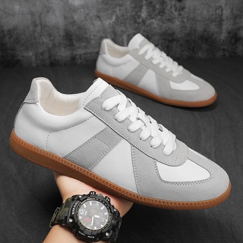2025 новая немецкая обувь для мужчин повседневная дикая беговая обувь дышащая спортивная обувь кожаная доска обувь модная маленькая белая обувь
