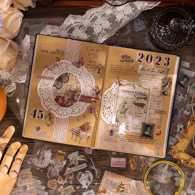 Nostálgico retro diario PVC impermeable pegatinas creativas de los niños lindos mascotas Goo tarjeta material decorativo bolsa