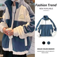 冬季新款立领羊羔绒外套男士韩版潮流情侣棉服棉袄外套厂家批发