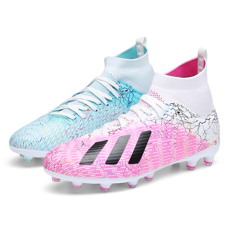 Nuevos zapatos de fútbol hombres y mujeres transpirables mandarina pato color alto casual largo uñas zapatos de fútbol hierba más tamaño zapatos de entrenamiento