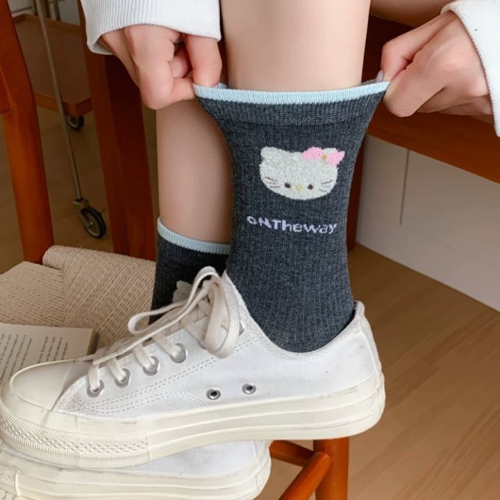 Милая хлопковая осенняя бархатная knee socks, средней длины, японские и корейские