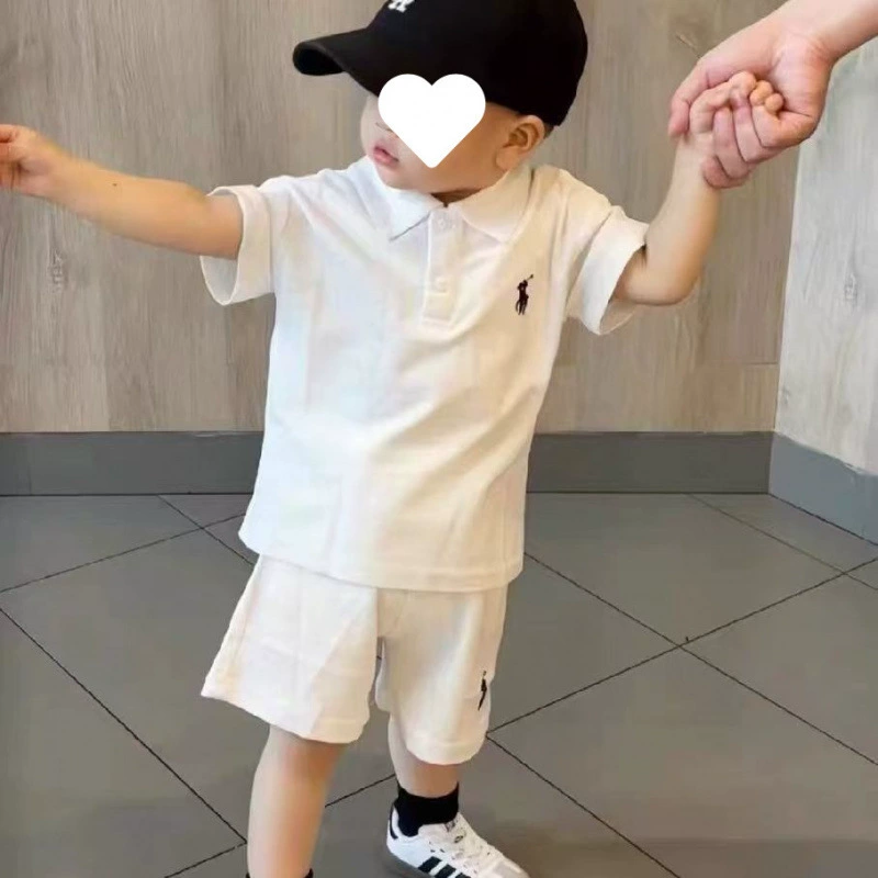 Детский костюм-поло из чистого хлопка, новая мода 2025 года, дышащий, влагоотводящий, стильный корейский дизайн