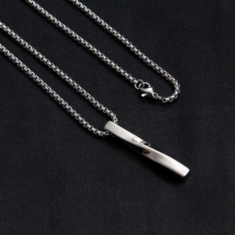 Collier pendentif mobius pour homme en acier inoxydable_voghion.com