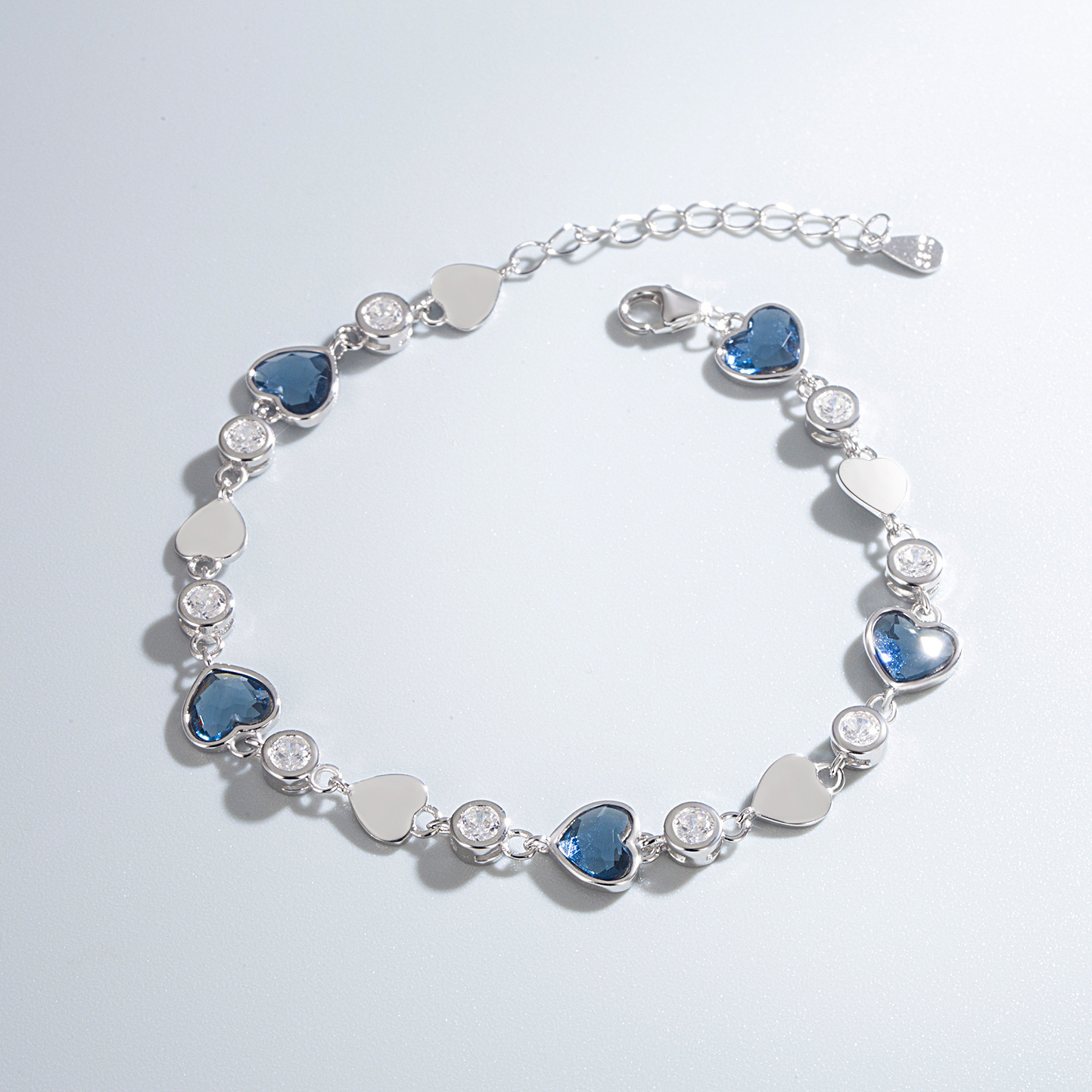 Cocktail Party Occasion 925 Sterling Silver Heart Of The Ocean Jewelry Suit Crystal Bracelet Gallo Love Heart Stud Earrings Silver Jewelry