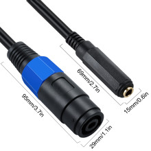 Speakonĸ�D6.35mm ĸ�P����1/4 TS Female To Speakon Speaker