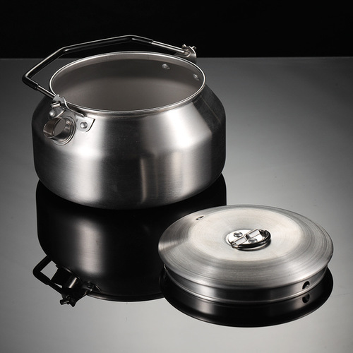 Aion 304 stainless steel camping kettle outdoor boiling pot portable large capacity camping high-value pot