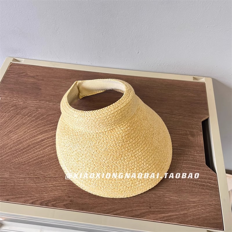 Sombrero de paja UV verano estilo coreano, ala ancha, antiviento, protector solar