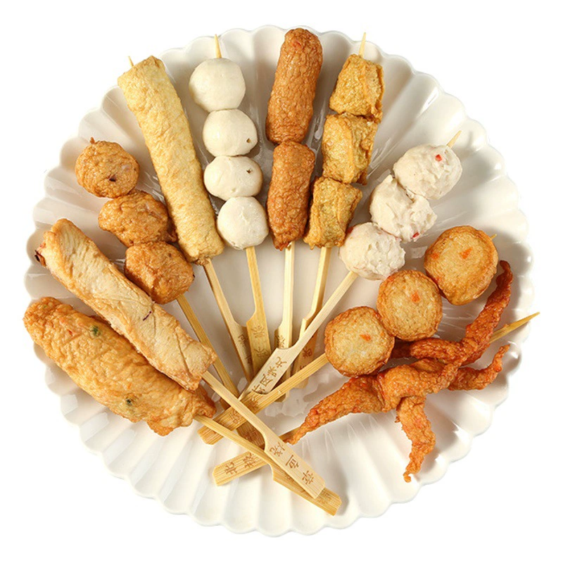 Ингредиенты для хот-пота Dingweitai Oden, 10 шампуров в упаковке, коммерческие шампуры для хот-пота, острые мясные шарики и рыбные шарики для хот-пота, оптовая цена