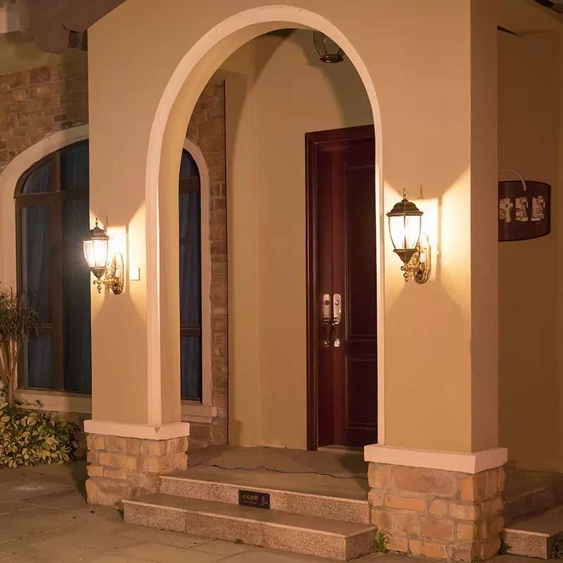 Retro Hexagonal Wall Lamp Outdoor Wall Corridor Corridor Garden Villa Wall-Mounted Cafe Waterproof Outdoor Wall Lamp