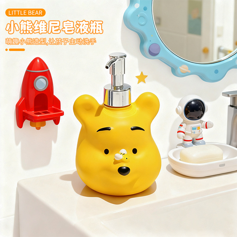 Cartoon Winnie the Pooh Press Bottle Lotion Empty Bottle Bathroom Shampoo Shower Gel Refill Bottle Hand Sanitizer Bottle