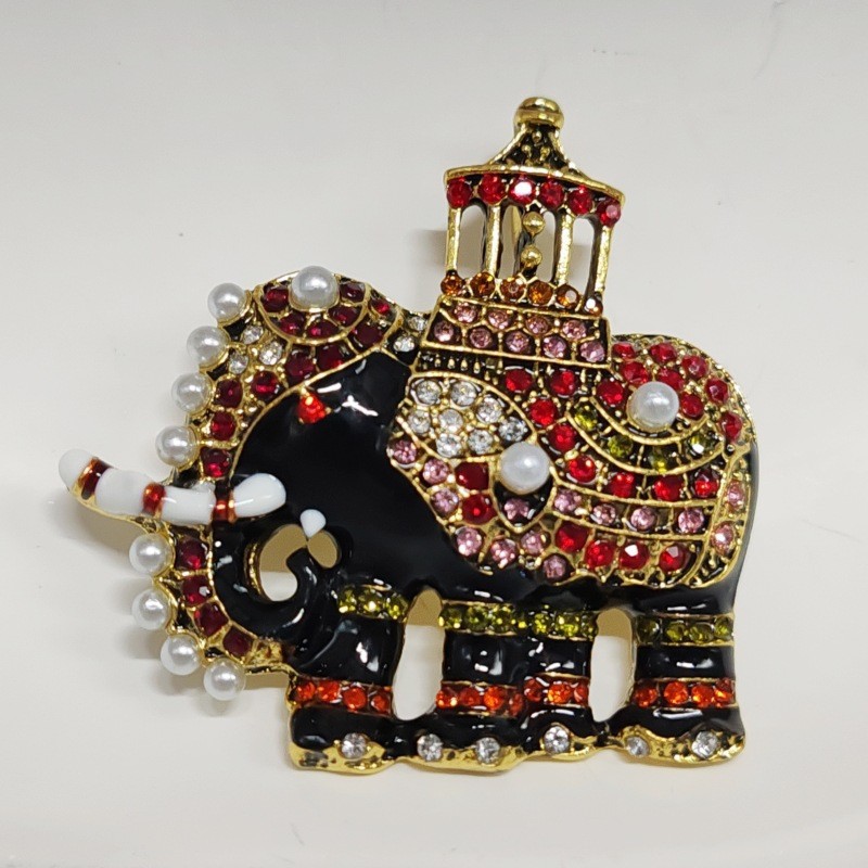Estilo de moda de esmalte elefante broche animal anti-luz damas broche atmósfera nuevo hombre traje accesorios broche image 5