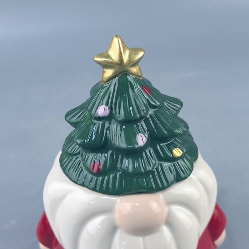 Navidad americana transfronteriza Santa enano frasco pintado nubes como decoración de mesa de árbol de Navidad de cerámica