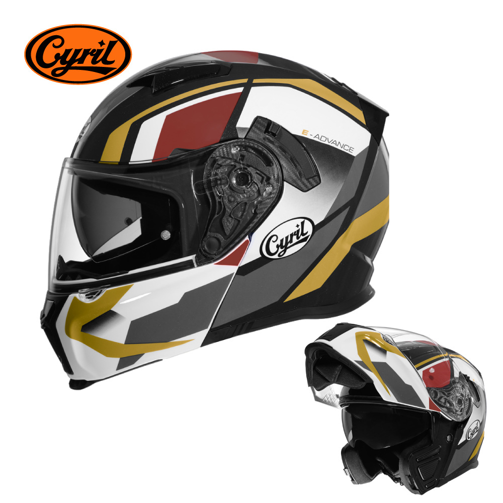 CYRIL Ciro casco de motocicleta casco de verano hombre y mujer doble lente locomotora casco completo cuatro estaciones AH121