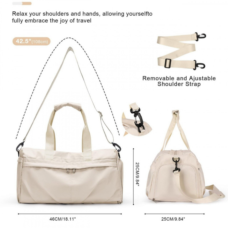 Bolsa de fitness con zapato compartimiento bolsa de equipaje deportivo impermeable bolsa de viaje bolsa de yoga con barra de tracción cubierta de viaje almacenamiento