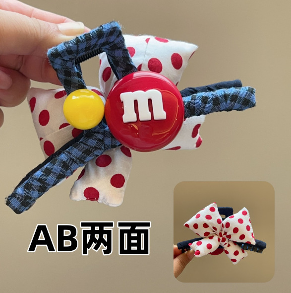 时尚单品！可爱红色蝴蝶结缠绕布艺抓夹ins高级感洋气搭发夹|undefined