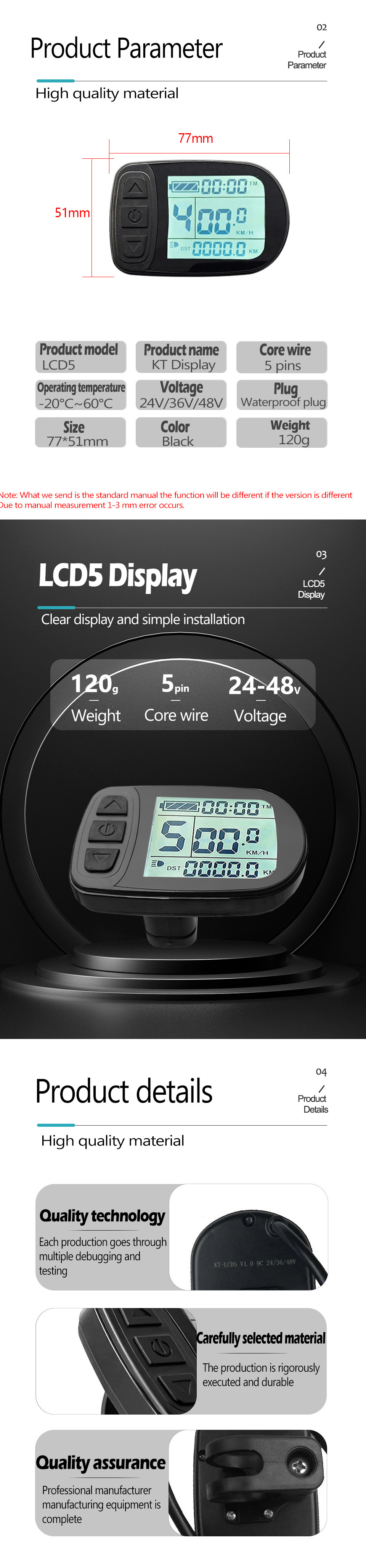 Cross-border hot-selling bicycle modified electric with Quantum KT-LCD5 LCD meter/waterproof connector