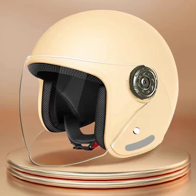 Motosiklet kaskı (dəbilqə) | Use, Half Helmet, Winter Warmth - a-01m-yellow-hd-long-lens
