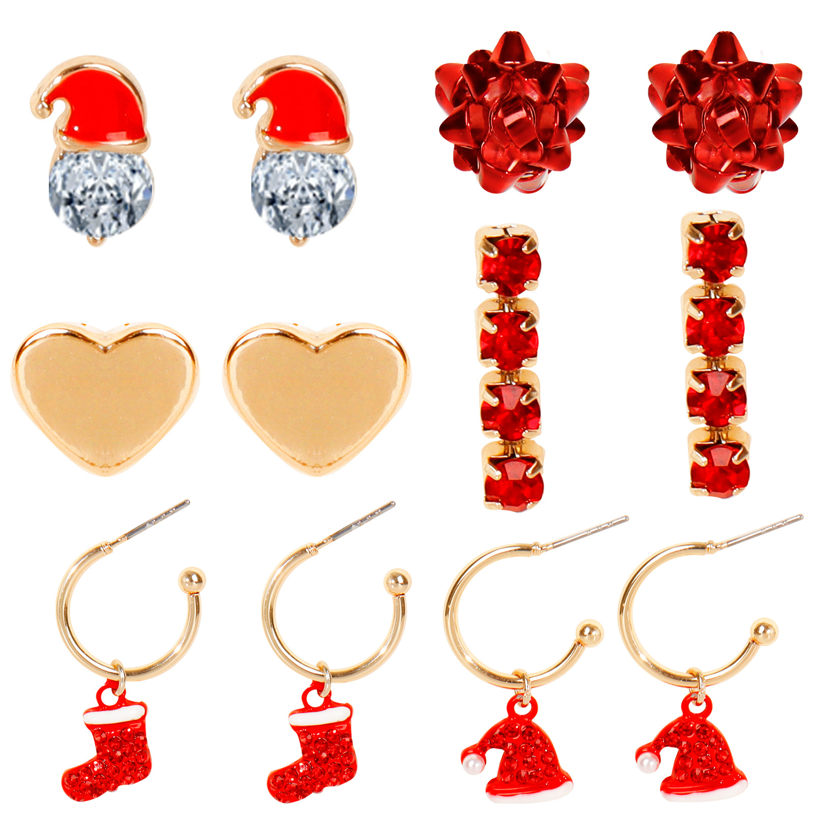 Cute Santa Claus Snowflake Elk Alloy Enamel Womenu0027S Earrings 1 Set