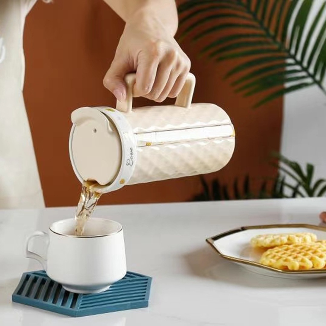 Creativo fresco vacío de gran capacidad taza cerámica personalizada agua japonés verano fruta serie con tapa