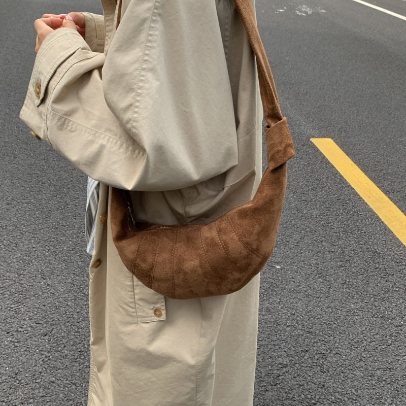 跨境韩版潮时尚饺子包女2025秋冬新款复古大容量单肩包百搭斜挎包|undefined
