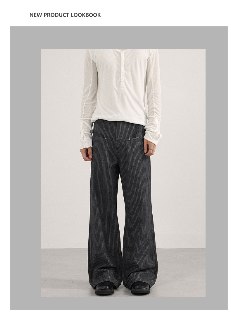Cleanfit Striped Flared Jeans Slimming Bootcut Denim Pants for Women And Men Retro Stretch Waist Type Fit Slim Length_viptrois.com
