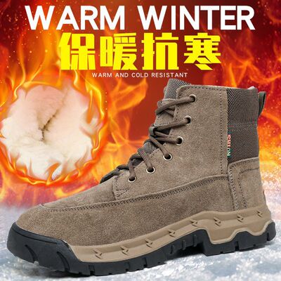 冬季新款全牛皮全羊毛棉鞋爆款雪地靴时尚休闲工装靴雪地靴男