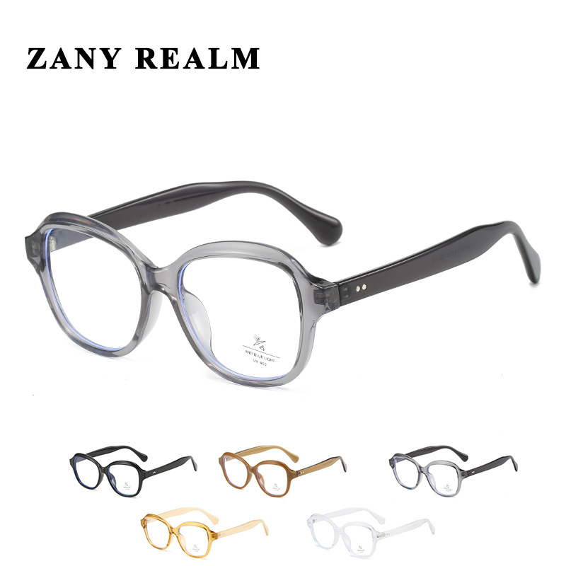 Nuevo marco negro liso cara redonda anti-azul gafas de luz pequeña fragancia viento Red rojo Maillard gafas lisas hombres y mujeres fabricantes en stock