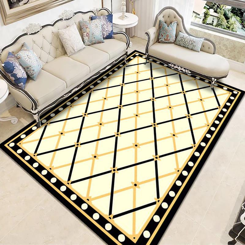 Alfombra de estilo europeo retro para sala de estar, alfombra para sofá y mesa de centro, alfombra de terciopelo cristalino, alfombra resistente al desgaste y de fácil cuidado para estudio.