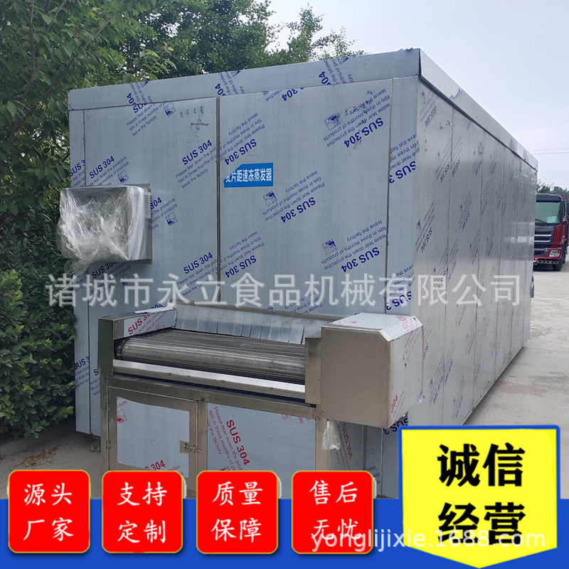 全自动水饺馄饨隧道式速冻机 面食黄桃瓣冷冻流水线 食品冷冻机