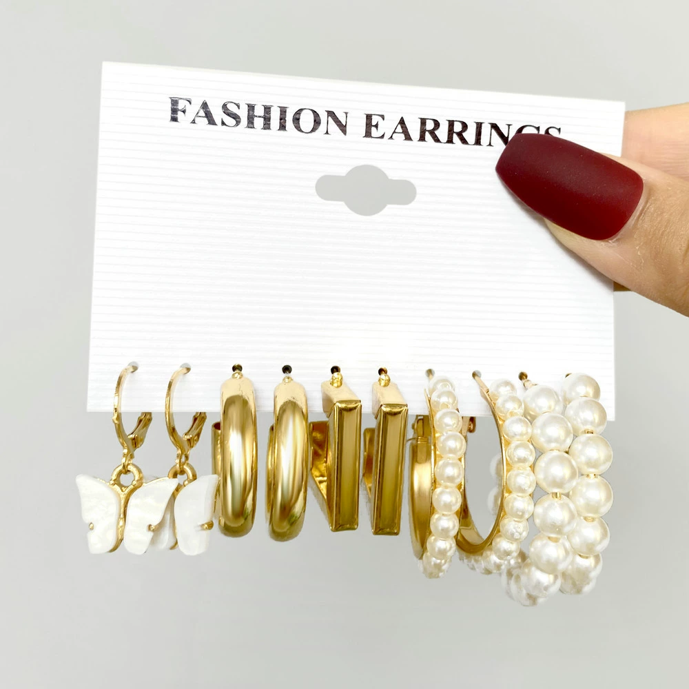 (Cross-border trading), retro earrings, creative set, 5 pair, flowered