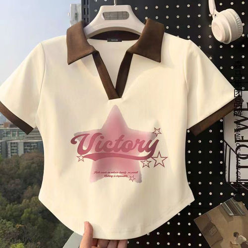 Children's Summer POLO Collar T-shirt Pure Cotton Retro Style Fitted Comfortable Top
