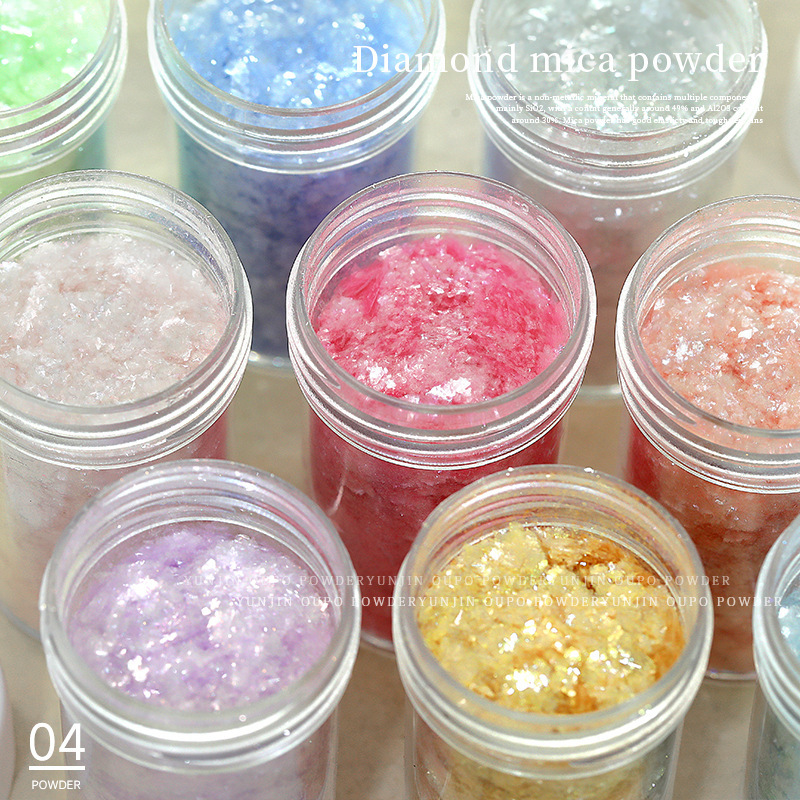 New nail ultra-thin diamond Mica powder Net red sun style pure white sequins glitter transparent brocade Opal powder wholesale