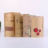 Цветная печать упаковочная сумка для пищевых продуктов крафт-бумага открытая окно независимая молния упаковочная сумка для закусок ореховый композитный упаковочный пакет