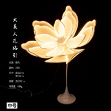 婚庆道具花瓣喜庆装饰品蕾丝发光牡丹花路引灯婚礼布置装饰摆件