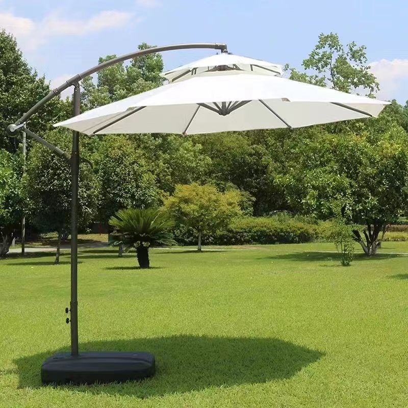 Sombrilla de doble techo tipo banana para exteriores, protección solar, para patio, uso doméstico, comercial, cafeterías al aire libre, tiendas de té con leche, venta al por mayor. image 5