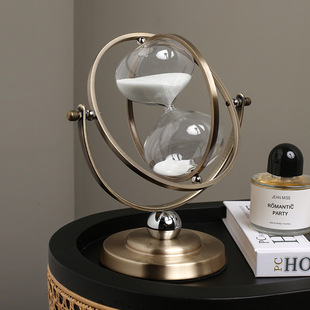 Light Luxury Rotating Hourglass Timer High-End Office Desktop Home Living Room Tv Cabinet Bookcase Decoration Ornaments