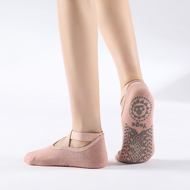 Yoga Socks Socks overlapping Bandage major non-slip beginner dance Shoes and socks Cotton Thickened paragraph Independent