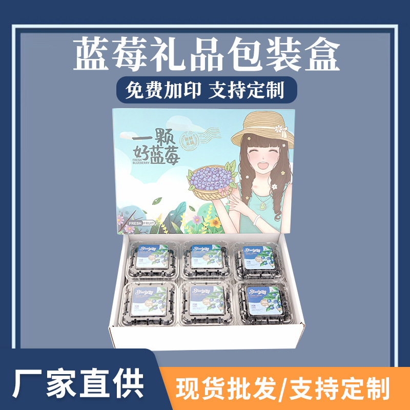 藍莓包裝盒禮盒空盒子高檔藍莓手提禮品盒水果禮盒伴手禮禮盒