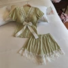 Matcha, detachable breast pads, shorts, with short sleeve